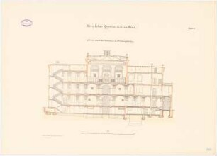 Gymnasium, Bonn: Klassengebäude: Längsschnitt 1:100