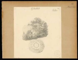 Eiskeller Monatskonkurrenz Oktober 1830: Grundriss, perspektivische Ansicht