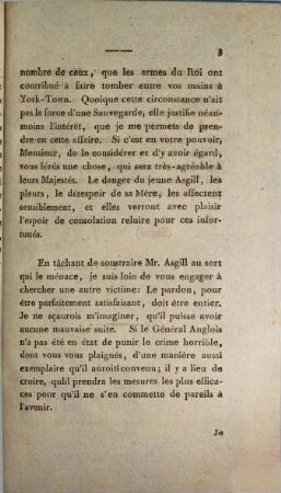 Lettre du Comte de Vergennes au Général Washington, datée à Versailles le 19. Juillet 1782