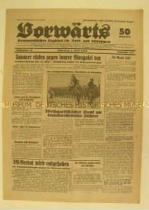 Kommunistische Tageszeitung aus Böhmen "Vorwärts" zur Aufhebung des SA-Verbots