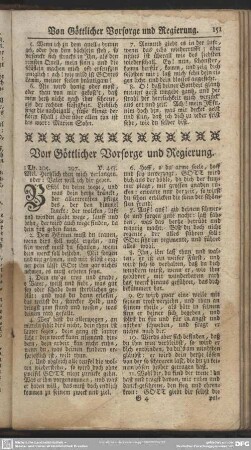 Von Göttlichen Vorsorge und Regierung