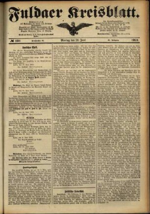 Ausgabe vom Montag, den 20. Juni 1910.