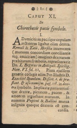 Caput XI. [i.e. XII.] De Chirothecis pacis symbolo.