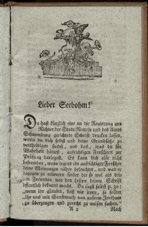 Lieber Seebohm!