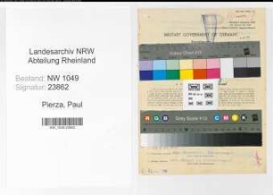 Entnazifizierung Paul Pierza , geb. 26.09.1908 (Ingenieur)