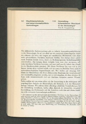 3.14 Anwendung kybernetischer Maschinen in der Meteorologie