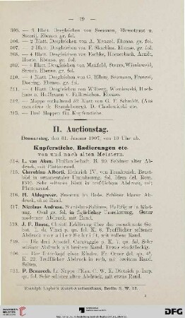 II. Auctionstag (Nr. 314-649)