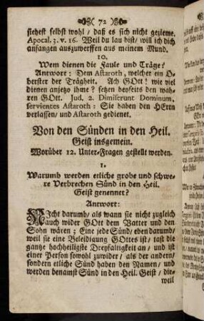 72-77, Von den Suenden in den heil. Geist insgemein