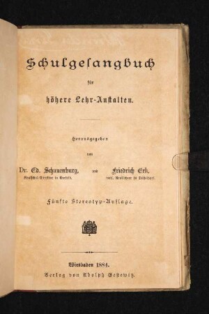 Schulgesangbuch für höhere Lehr-Anstalten