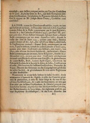 Arrest De La Cour Du Parlement : Extrait Des Registres Du Parlement. Du 6 Août 1761.