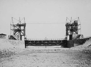 Bau des alten Sperrtores Bramsche/Mittellandkanal