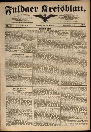 Ausgabe vom Dienstag, den 10. Februar 1903.