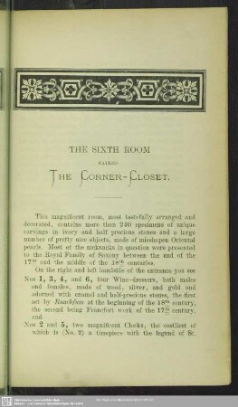 The sixth room called The Corner-Closet