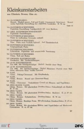 Kleinkunstarbeiten (Nr. 315-460)