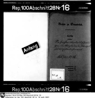 Nachrichten über die Aufschwörungen der Mitglieder der Ritterschaft und das Erblanddrostenamt