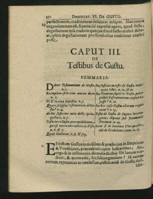 Caput III. De Testibus de Gustu.