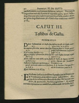Caput III. De Testibus de Gustu.