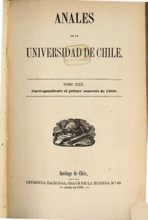 Anales de la Universidad de Chile : memorias científicas y literarias. 30. 1868