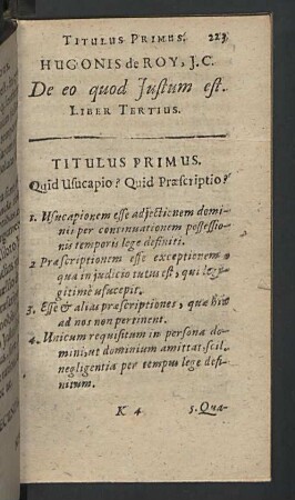 Titulus primus.