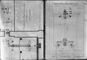 Druckturbine und Haupttransmission für eine Mahlmühle; Radialturbine mit Haupttransmission