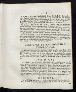Lectiones Extraordinariae