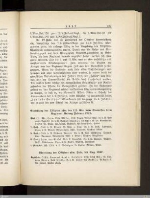 Einteilung der Offiziere usw. der III. Abt. beim Eintreffen beim Regiment Anfang Februar 1917