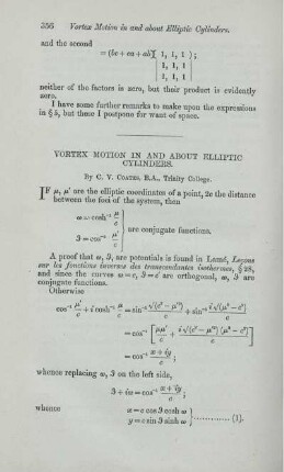 Vortex motion in and about elliptic cylinders.