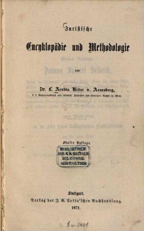 Juristische Encyklopädie und Methodologie