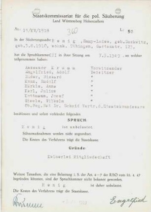Henig, Emmy-Luise, geb. Duckwitz