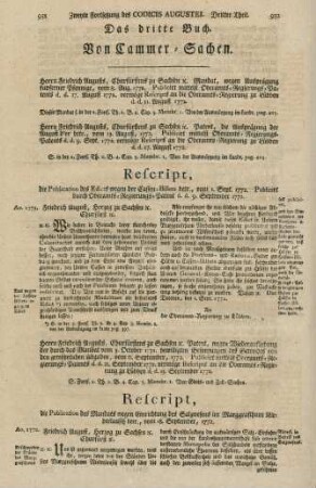 Das dritte Buch. Von Cammer-Sachen. Von Steuer-Sachen. Von Accis-Sachen