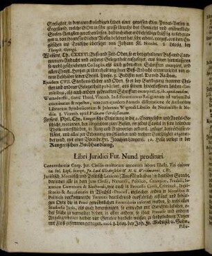 Libri Juridici Fut. Nund. prodituri.