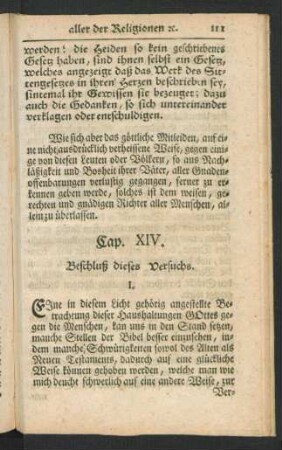 Cap. XIV. Beschluß dieses Versuchs