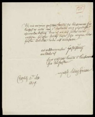 Brief von Ludwig Emil Grimm an Kurhessischer Kunstverein, Kassel
