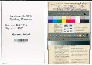 Entnazifizierung Rudolf Gorisek , geb. 13.05.1902 (Markenmeister)