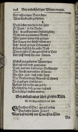 Bey anhaltender über-großen Kälte.