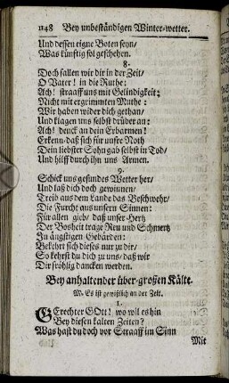 Bey anhaltender über-großen Kälte.