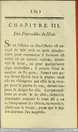 Chapitre III. Des Patrouilles de Nuit