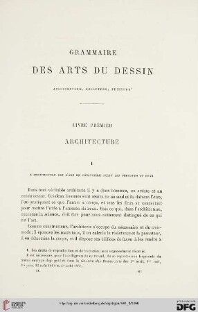 11: Grammaire des arts du dessin, 1, Architecture, 1-7 : architecture, sculpture, peinture