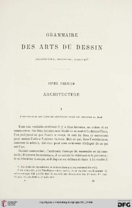 11: Grammaire des arts du dessin, 1, Architecture, 1-7 : architecture, sculpture, peinture