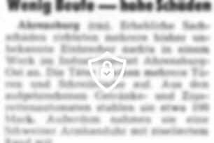 Wenig Beute - hohe Schäden