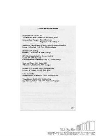Liste der ausstellenden Firmen