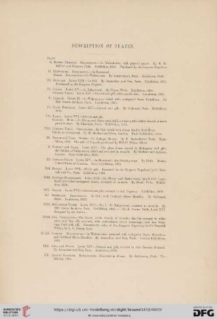 Description of plates (plates I- XLIX)