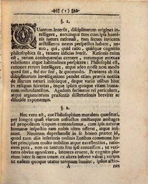 Diss. de investigatione studii moralis deque eiusdem natura, indole, pretio atque uso