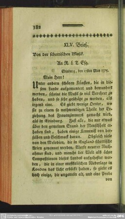 XLV. Brief. Von der schottischen Musik
