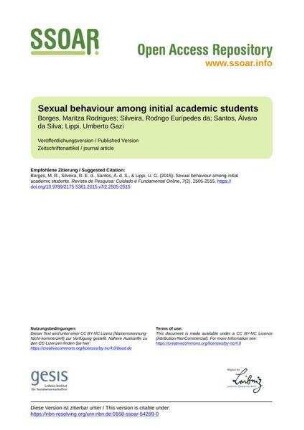 Sexual behaviour among initial academic students