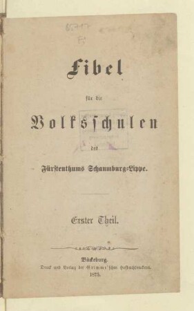 Theil 1, [Schülerband]: [Theil 1, [Schülerband]]