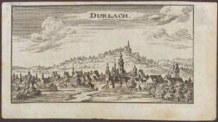 Ansicht von Durlach mit dem Turmberg