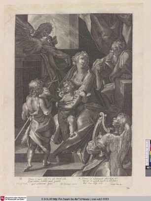 [Die Heilige Familie mit Johannes und zwei musizierenden Engeln]