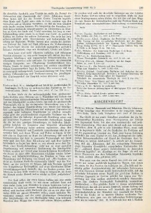 230-231 [Rezension] Maurer, Wilhelm, Pfarrerrecht und Bekenntnis
