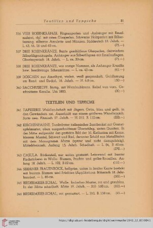 Textilien und Teppiche (Nr. 341 - 366)